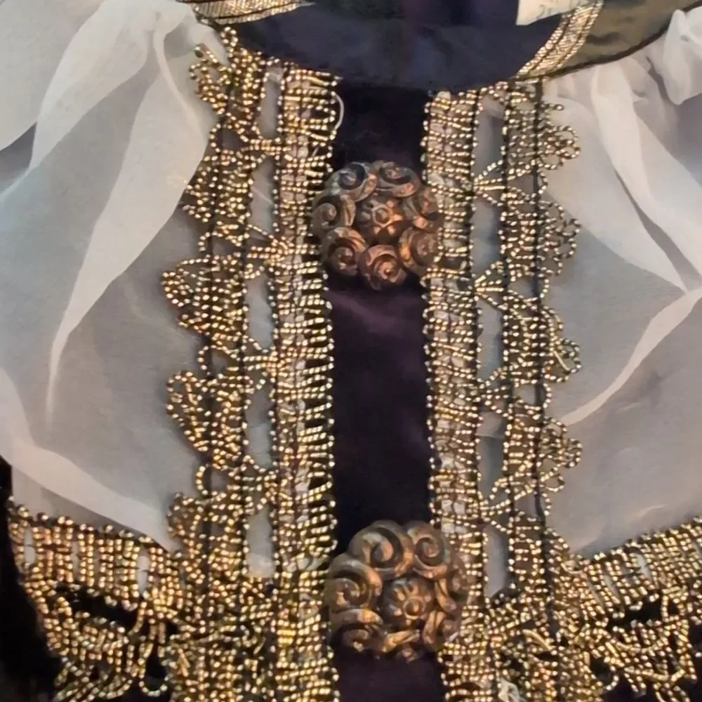 Vintage Girls Ka'walla Purple Gold Satin Velvet Regal Dress Gown Size 4T‎